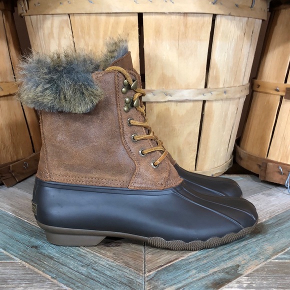 sperry fleece lined duck boots